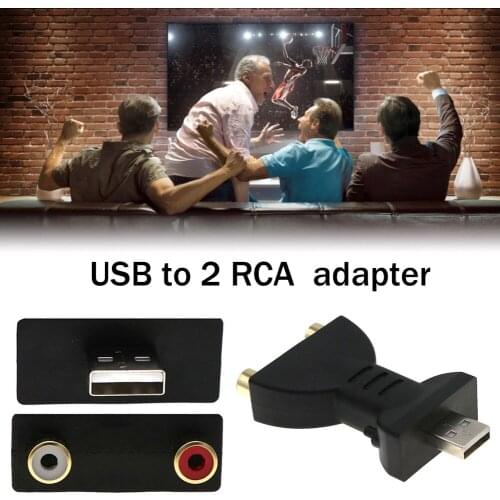 Video Audio Converter Adapter USB to 2 RCA Female Audio and Video Adapter Cable