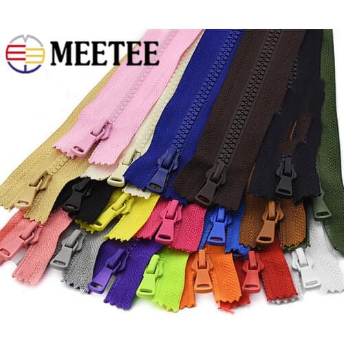 Meetee 5pcs 15/20/25cm 5# Resin Zipper Closed-end Clothing Pocket Zip DIY Pillow Wallet Purse Garment Sewing Accessories ZA007