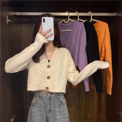 Cardigan Women Elegant Sweet Solid Plus Size S-3XL Simple All-match Knitted Basic Chic Outerwear Spring Cozy Korean Style Female