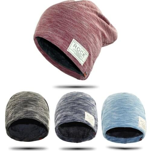 Winter Plus Velvet Warm Hats For Women Slouchy Rock Caps For Man Color Mixing Hats Skullies Beanies Casual Bonnets Caps XL162