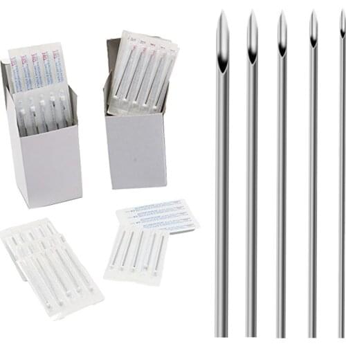 100PCS Piercing Needles Mixed 12G 14G 16G 18G 20G Sterile Disposable Body Piercing Needles For Ear Nose Navel Nipple