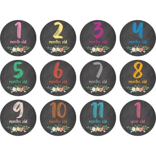 24Pcs/Set Newborn Baby Monthly Stickers Baby Pregnant Monthly Photograph Sticker 69HE