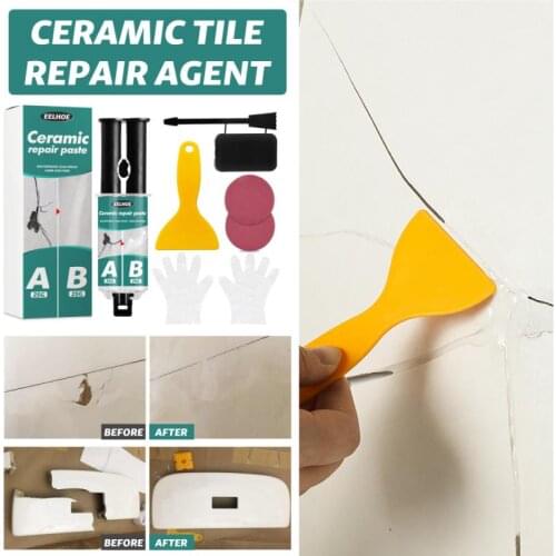 25g+25g Ceramic Paste Floor Tile Adhesive Tile Repair Agent Tub Tile And Shower Repair Kit Porcelain Repair Kit For Crack Chip