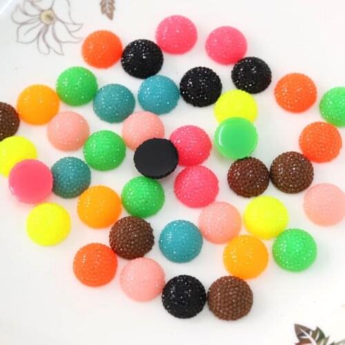 250pcs Tiny Treat Rainbow Shiny Sprinkle Candy Small Dot Child, Girls, Teens Handmade Half Round Flatback 16mm