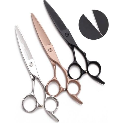 6" 17cm Customized Logo JP 440C Hairdressing Scissors Micro Sawtooth Cutting Shears Haircut Set Professional Hair Scissors C9123