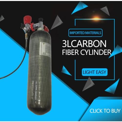 AC103101 Air Tank 3L 4500Psi Carbon Fiber Air Cylinder Pcp Tank M18*1.5 Scba Bottle For Underwater Gun Paintball Tank Acecare