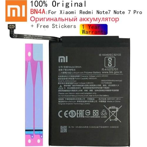 Xiaomi phone Battery BN4A 4000mAh For Xiaomi Redmi Note 7 High Capacity Li-ion Original replacement battery