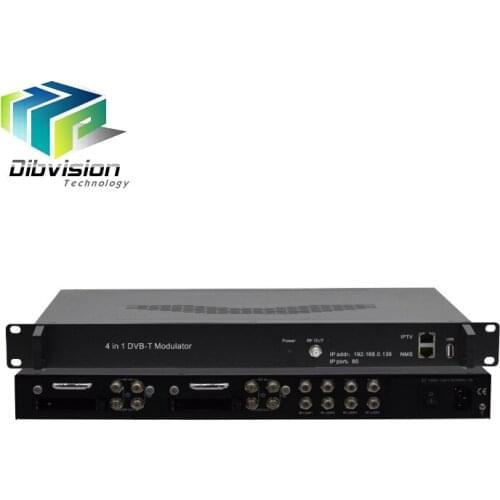 Digital dvb-T2/S2/T headend to dvb-c converter with 3 RF plug in modules