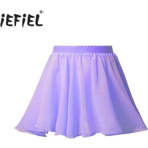 Girls Kids Ballet Skirt Sheer Chiffon Ballet Dance Tulle Tutu Pink Kids Gymnastics Leotard Skirts Dance Wrap Pleated Skirt