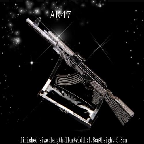 DIY Mini Military Rifle Set Puzzle Toy Assembly Metal AK47 Gun Kit Model A328