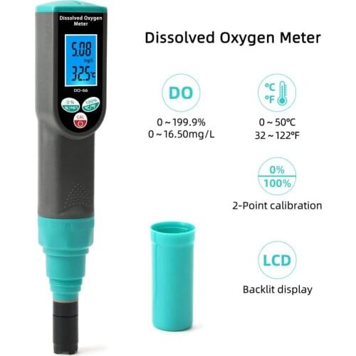 Yieryi DO-66 Pen Type Intelligent Dissolved Oxygen Analyzer Digital Dissolved Oxygen Tester for Aquarium, Fish Tank, Aquaculture