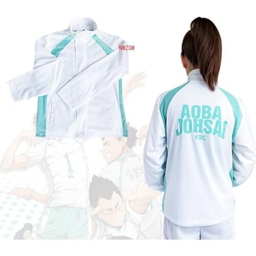 Haikyuu!! Aoba Johsai Volley Ball Team Jacket Pants Cosplay Costume Haikiyu Oikawa Tooru School Uniform Men Women Sportswear