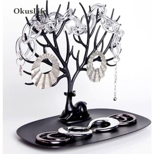 Creative Plastic Makeup Organizer Antler Shaped Jewelry Box Cosmetic Organizer Ring Lipstick Rack Necklace Display Hanging Shelf