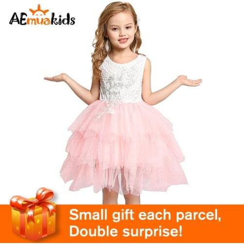 Elegant Lace Dress for Girl Childrens Clothing Tutu Mesh Kids Party Dress for Girl Clothes Wedding Gown Vestidos Costume ZL