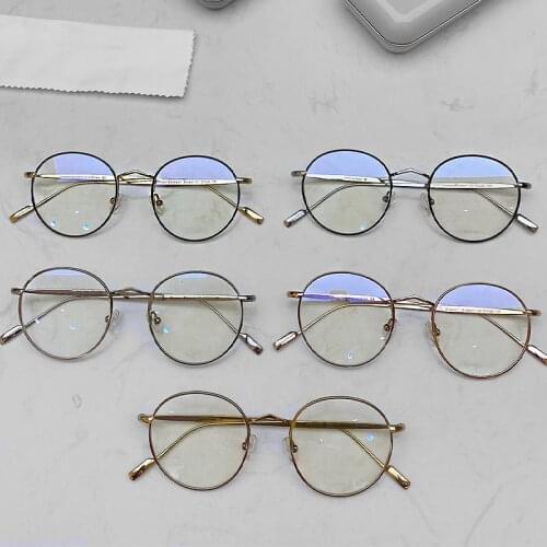 Korean Brand handmade Blossom glasses Retro Round Glasses Optical Titanium for Men Women Ultralight Prescription Myopia reading