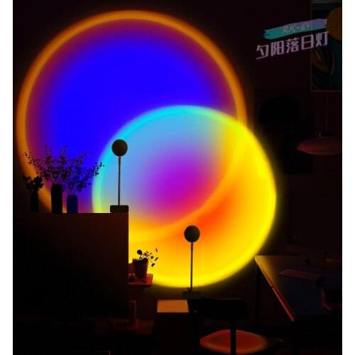 Projection Sunset Light With 180° Rotatable Usb Led Night Light Rainbow Bedroom Lamp Live Room Photography Photo Wall Lights