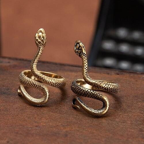Simple Stainless Steel Snake Ring For Men Women Punk Hip Hop Fashion Animal Gold Snake Ring Couple Ring Jewelry Best Gift