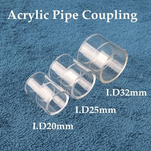 1pc 20~32mm Transparent Acrylic Pipe Straight Coupling Connector Fish Tank Aquarium Water Pipe Fittings Garden Water Connector