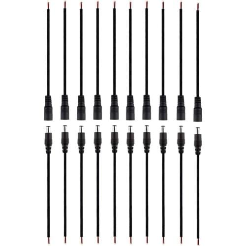 22AWG 0.3mm 5.5X2.1mm Female / Male DC Power Plug Connector Cable 15cm 28cm 50cm For LED Strip 5050 3528 5630