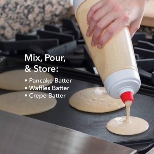 Hand-cranked Batter Mixing Bottle Batter Dispenser Heat Resistance Durable Squeeze Bottle Kitchen Cake Baking Cookie Tool