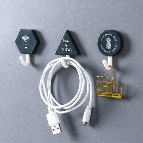 3pcs/set Nordic Wall Door Hooks Free-punching Self-adhesive Home Bathroom Towel Key Hanger Kitchen Hanging Tools