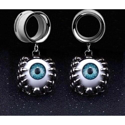 2PCS Ear Piercing Earrings Ear Plugs Tunnels Eyes Ear Expansions Ear Reamer Dilataciones Oreja Stainless Steel Body Jewelery