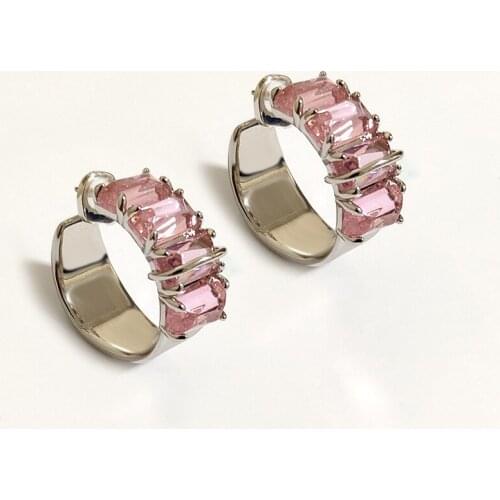 Ins style earrings peach pollen gemstone earrings earrings design sense crystal new earrings