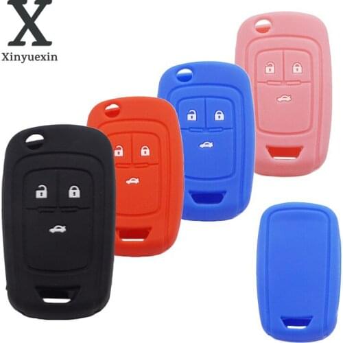 Xinyuexin Silicone Remote Car Keys Cover For Buick For OPEL VAUXHALL Astra J Corsa E Insignia Zafira C For Chevrolet Flip Key