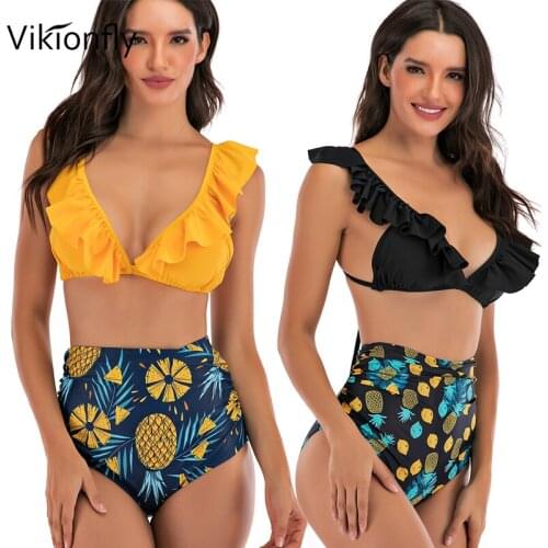 Vikionfly Black Two-piece Swimwear