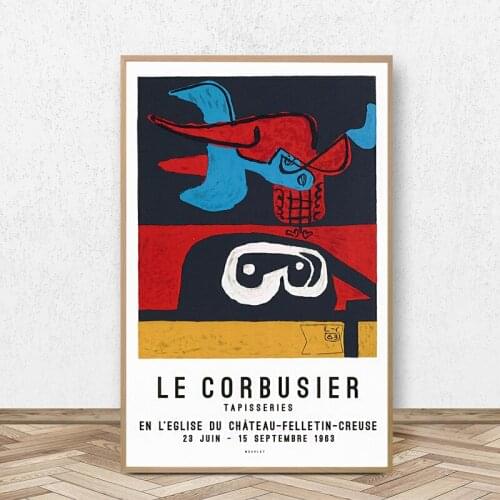 Le Corbusier Lithographic Vintage Poster Canvas Prints 1963 Autrement que sur terre Abstract Painting Living Room Wall Art Decor