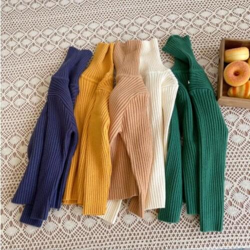 2021 new arrival girls boys knitted striped sweaters autumn winter fashion kids full sleeve pullover sweaters