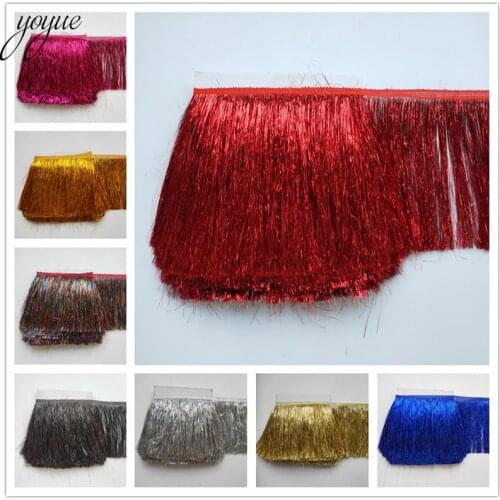 YOYUE 5 Yards/lot 20CM Long Lace Fringe Trim Plastic Tassel Fringe Trimming Diy Latin Dress Clothes Accessories Lace Ribbon