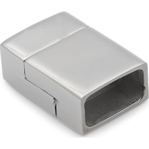 Fashion High polish Strong Magnetic Clasp Metal Wide Flat Clasps For Leather Cord Bracelets making Jewelry Findings