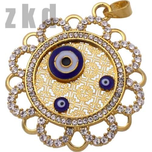 Zkd islam muslim turkish evil eye pendant & necklace