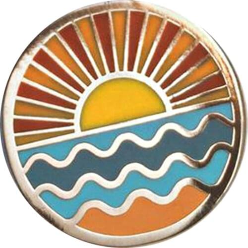 Sun rise pin badge