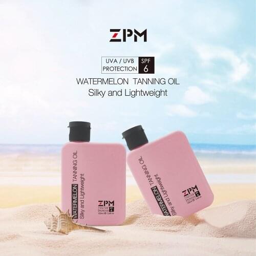 ZPM Watermelon Moisturizing Tanning Oil, SPF6, Broad Spectrum UVA/UVB Protection,Vintam E, Hypoallergenic,Healthy bronze skin