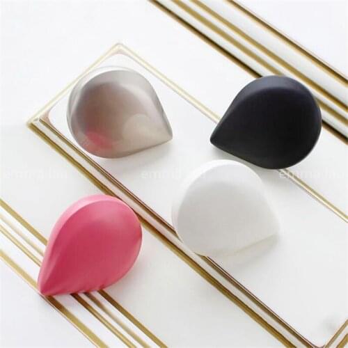 1pc Drop Shape Drawer Knob Cabinet Door Handles Single Hole Bedroom Wardrobe Cabinet Door Knob Solid Color Zinc Alloy Small