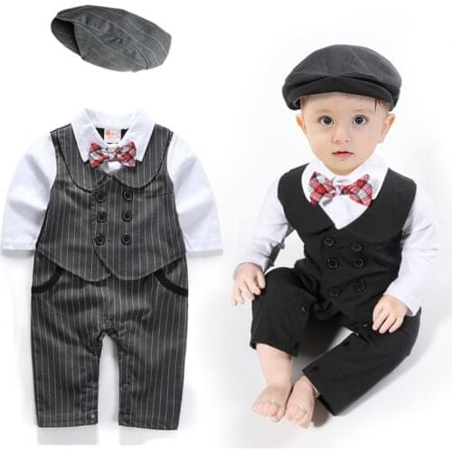 2021 New Baby Boys Clothes Newborn Jumpsuit Outfits Toddler Kids Jumpsuits Long Sleeve Romper Kids Clothes For Birthday Party 2Y
