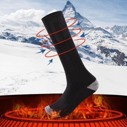 3.7V 2200mAh Heating Socks Button Electric Rechargeable Battery Powered Winter Warm Outdoor Skiing Cycling Hiking Thermal Socks