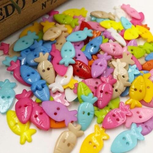50pcs Mix Color Carrot Sewing Craft Scrapbook Button PT147