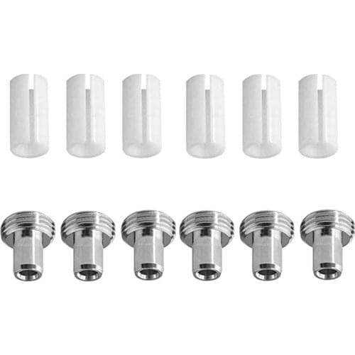 6Pcs Ceramic Tube Sleeves And 6Pcs Metal Head Connector Adapters For Fiber Optic Visual Fault Locator