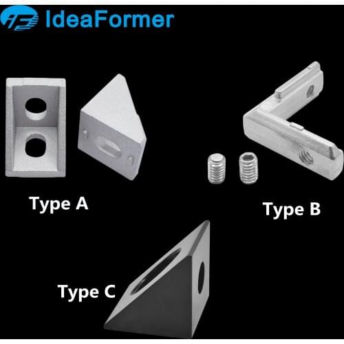 1pc 2020 Aluminum Profile Block V-Slot Angle Corner Connector 90 Degree Bracket 3 Types for Openbuilds CNC 3D Printer DIY Part