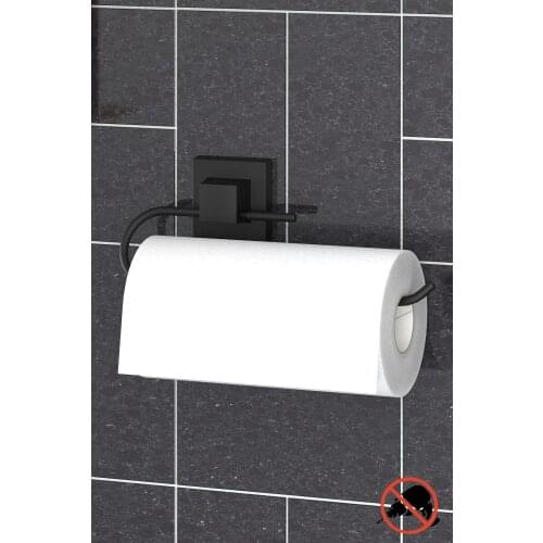 Paper Towel Holder Matte Black Drilling Screw Drill! Adhesive easy installation stylish decorative