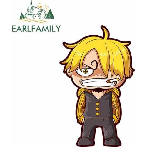 EARLFAMILY 13cm x 8.7cm for Sanji Anime Funny Car Stickers Waterproof Sunscreen Vinyl JDM Cartoon Oem Car Accessories