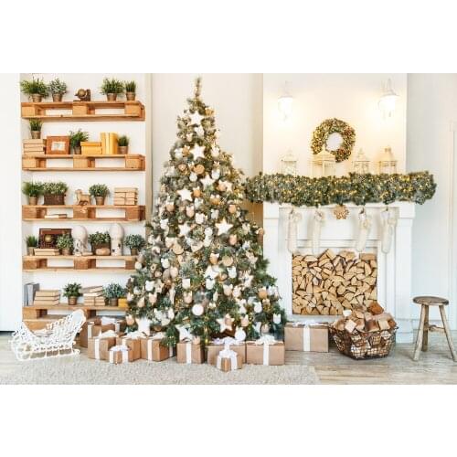 Christmas tree photography backdrops indoor Xmas picture background photo booth props party decor home decoration studio props