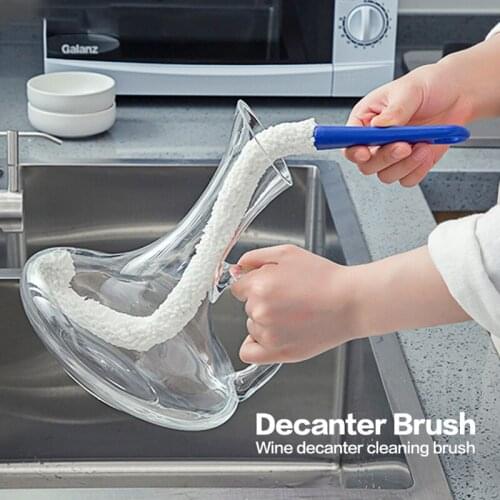 Decanter Flexible Soft Cleaning Brush Wand Foam Sponge Wine Bottle Glass Coffee Cup Hand Washing Cleaning Brush Scrubber Cleaner