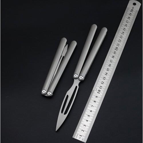 Hot Sale Fiore Butterfly Trainer Knife 440C Blade Channel Titanium Alloy Ball Bearing Free-swinging Pocket EDC Jilt Knives