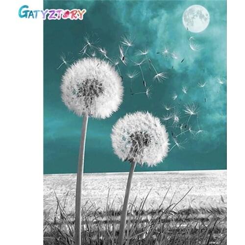 GATYZTORY DIY Painting By Number Dandelion Drawing On Canvas Pictures By Numbers Kits Hand Painted Paintings Home Decor Gift