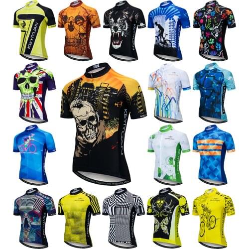 KEYIYUAN Men Road Bike Jersey Summer MTB Shirts Short Sleeve Tops Bicycle Clothes Man Camiseta Ciclismo Masculino Maillot Velo
