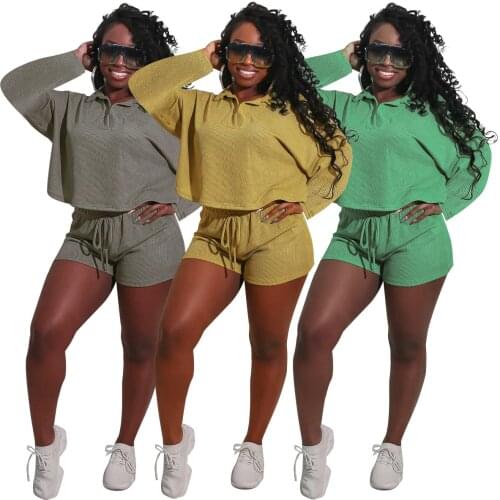 Two Piece Outfits for Women Femme Summer Casual 2 Piece Set Top and Shorts Matching Set Pantalones Cortos Ropa Mujer Verano 2021